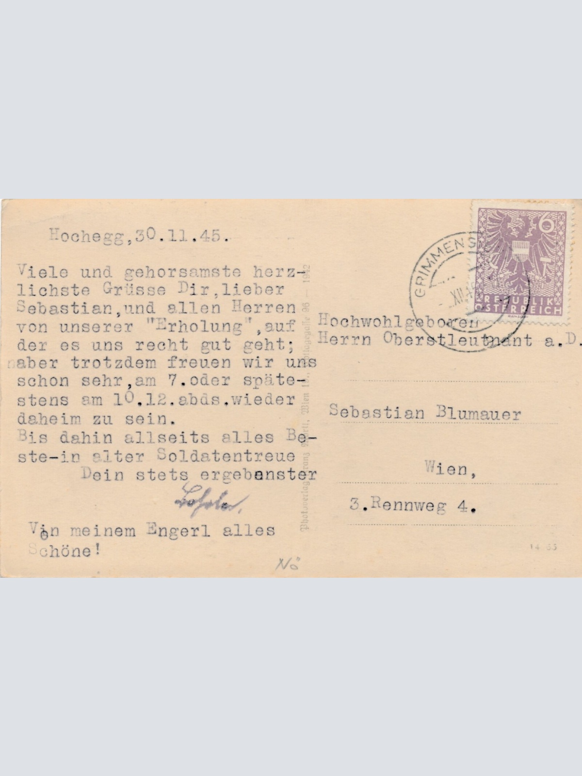 AK, Sommerfrische Grimmenstein, Niederösterreich (S1159)