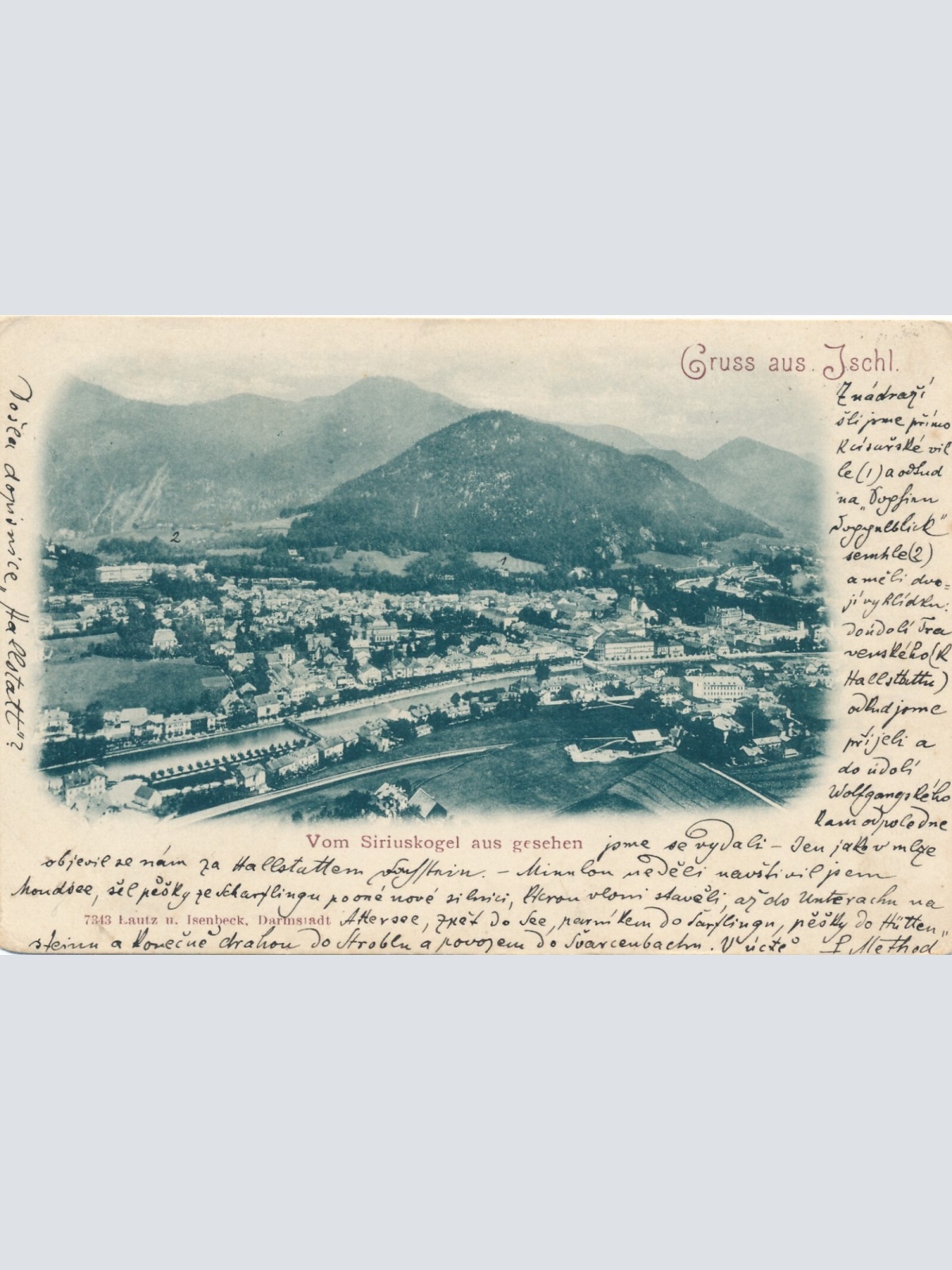 AK, Gruß aus Ischl, vom Siriuskogel aus gesehen, Oberösterreich (S1143)