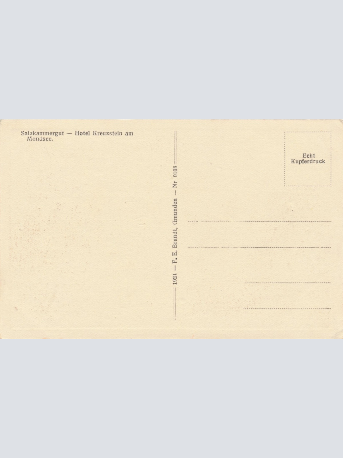 AK, Salzkammergut, Hotel Kreuzstein am Mondsee, Oberösterreich (S904)