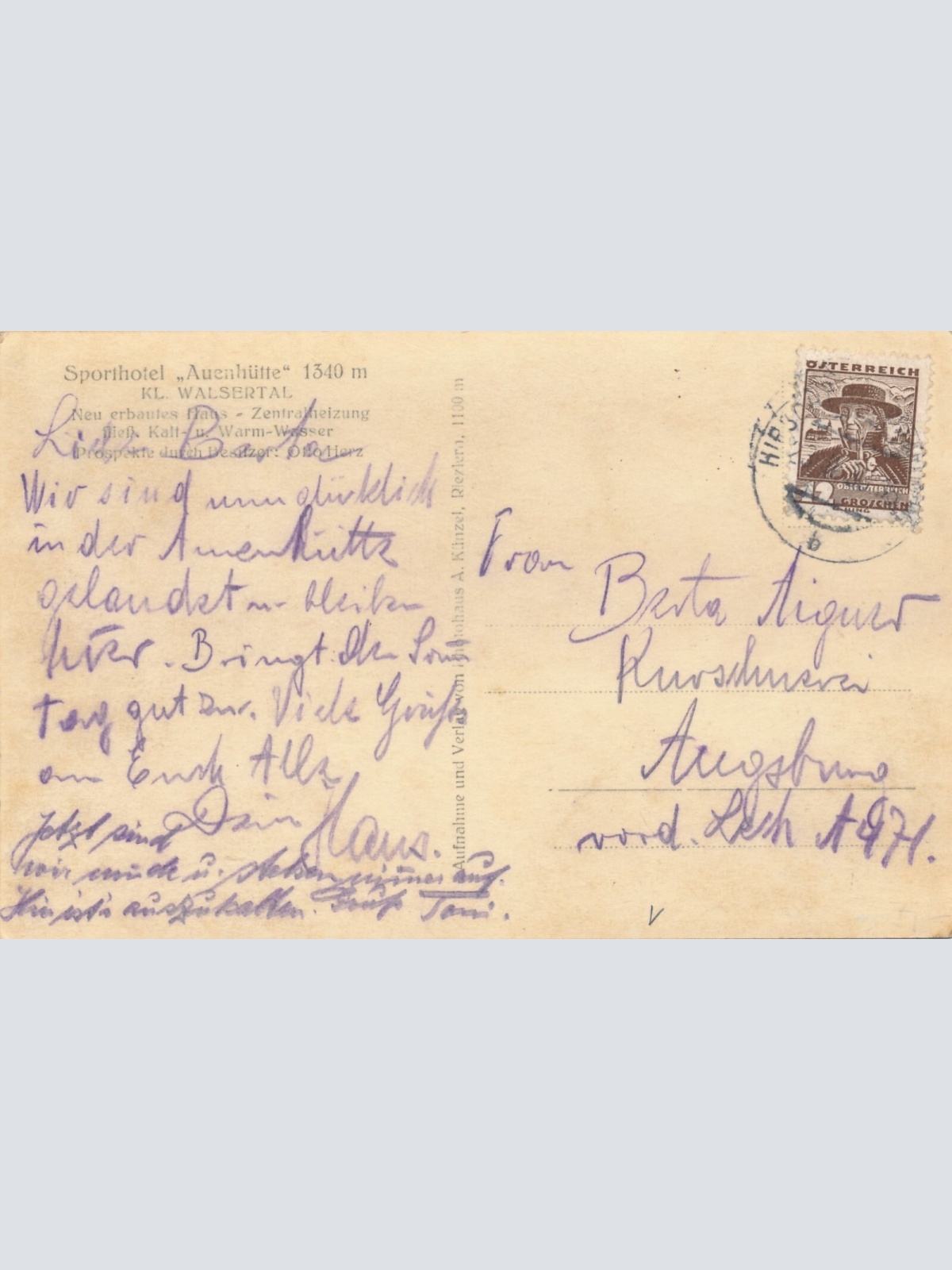 AK, Sporthotel Auenhütte, Kl. Walsertal, Vorarlberg (S1155)