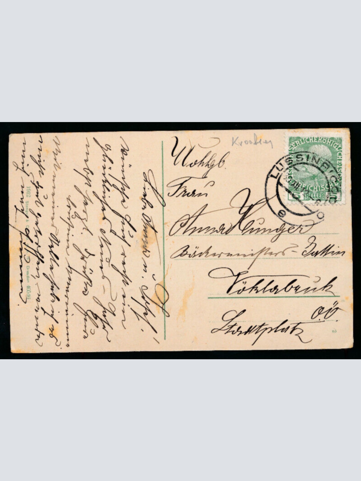 AK aus Lussinpiccolo Hafenpartie mit Schiff Kroatien (5143)