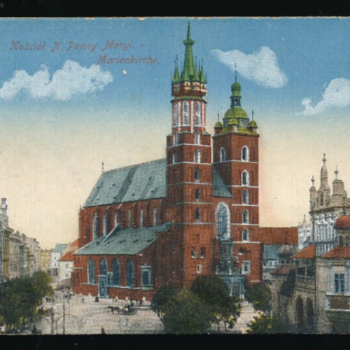 AK aus Krakau mit Marienkirche Polen (5422)