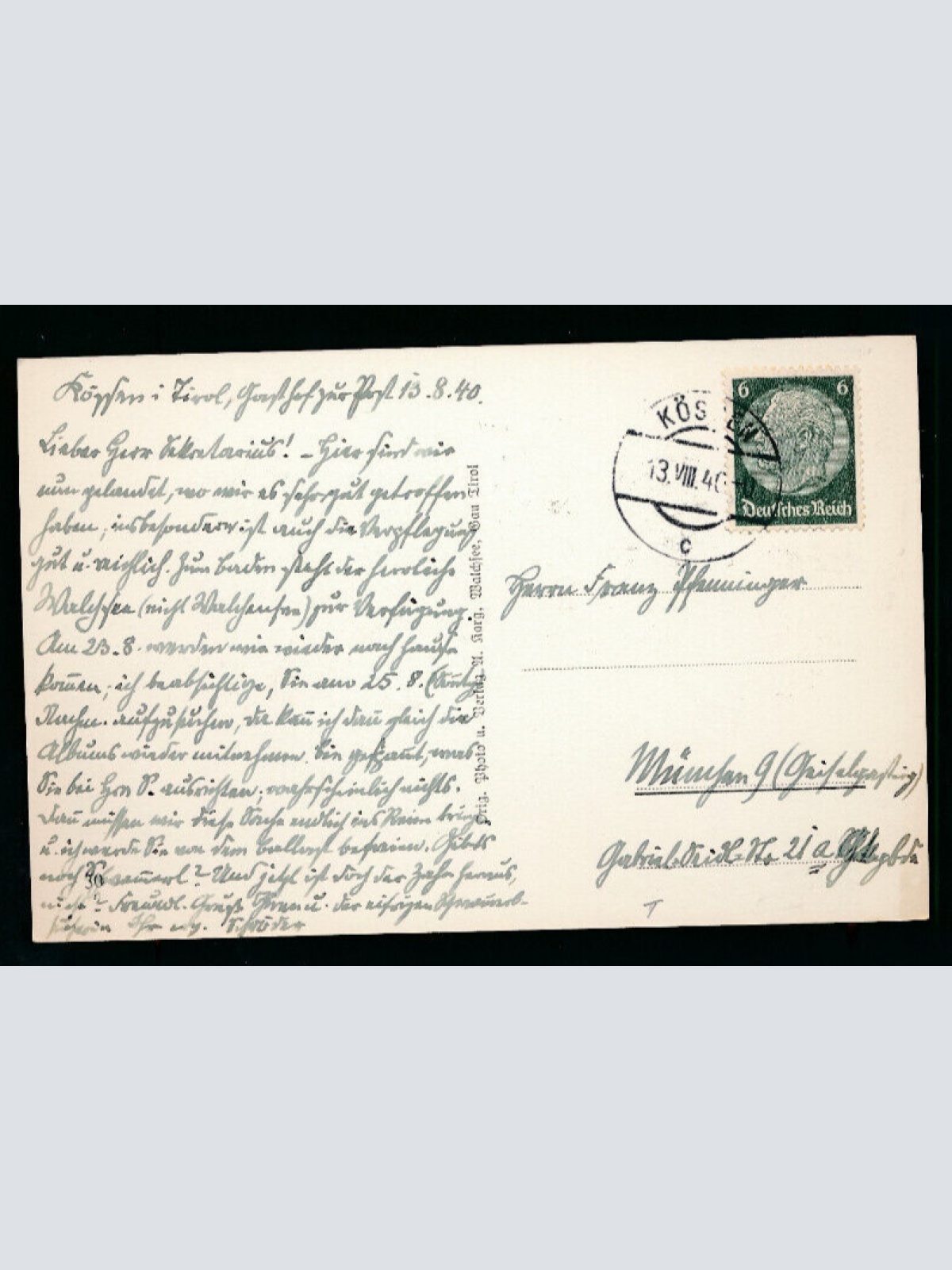 AK aus Kössen mit Wilden Kaisergebirge Tirol (5360)