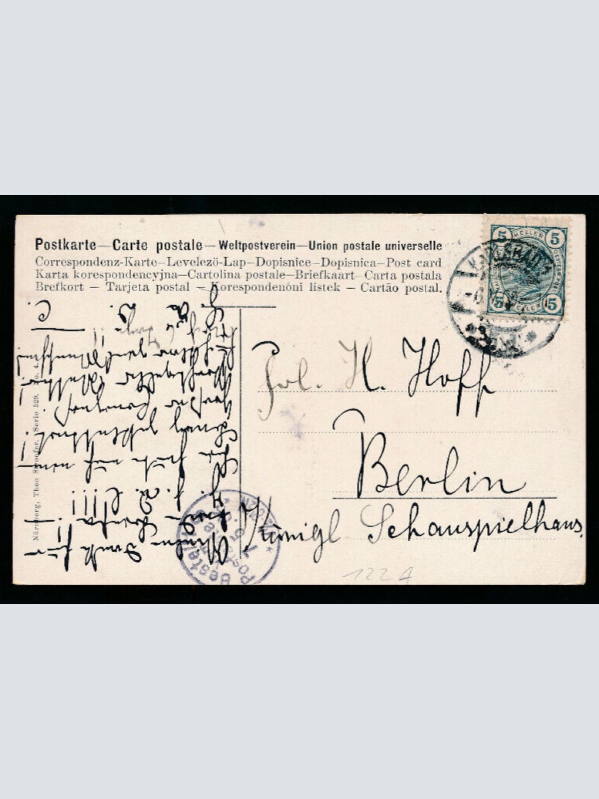 Künstler - Karte von 2 Dackel (5391)