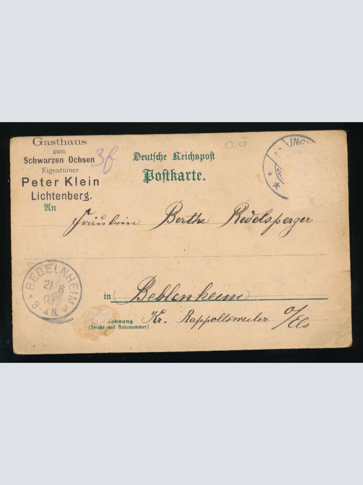 Litho - Karte gruss aus Lichtenberg Bayern (5063)