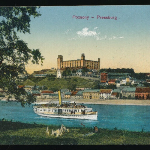 AK aus Pressburg - Pozsony mit Dampfer Tschechoslowakei (5060)