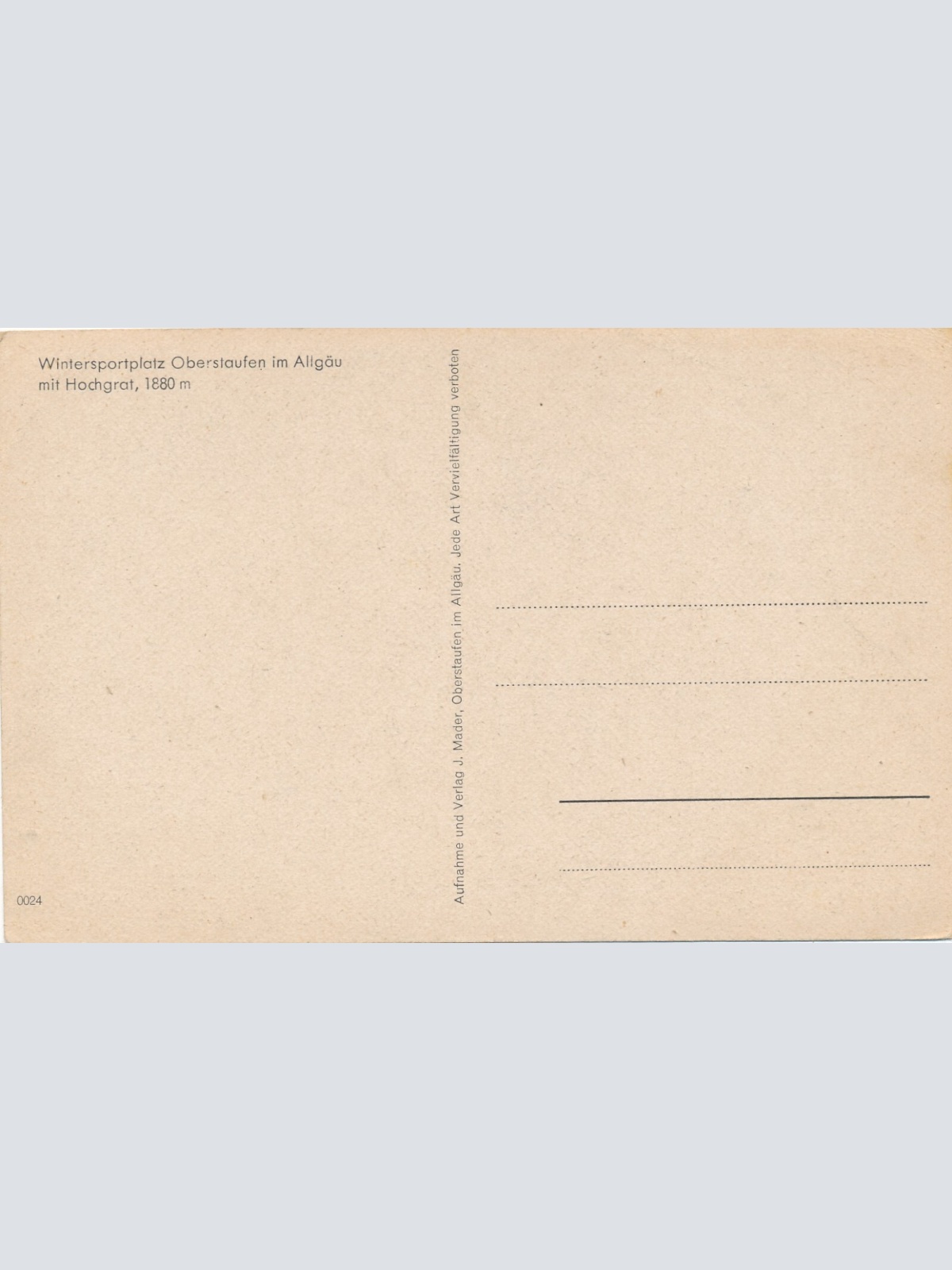 AK, Wintersportplatz Oberstaufen im Allgäu mit Hochgrat (S1494)