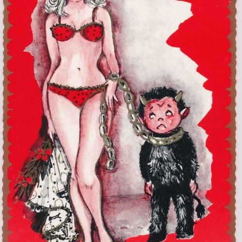 AK, Krampus, Lass mich dich nicht nur betrachten und nicht an der Kette (S1501)