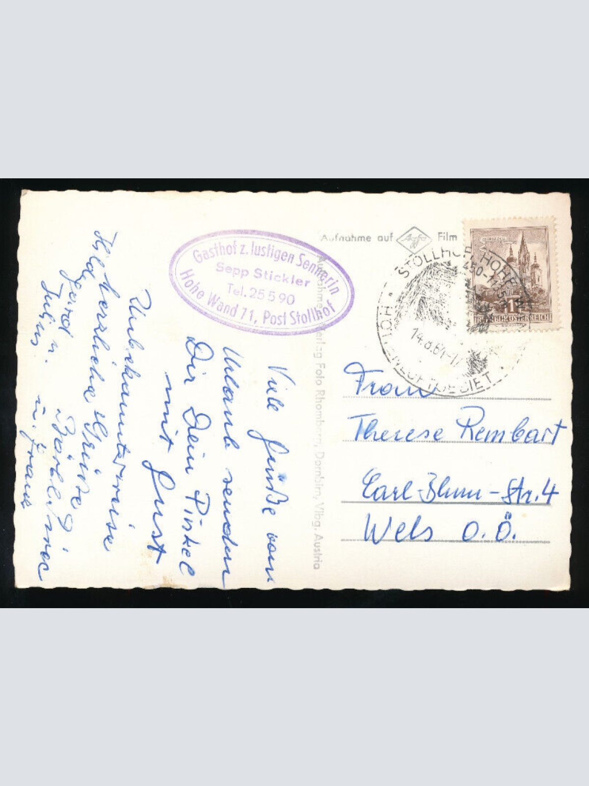 AK von der Hohen Wand mit Alpengasthof, Mehrbildkarte Niederösterreich (5715)