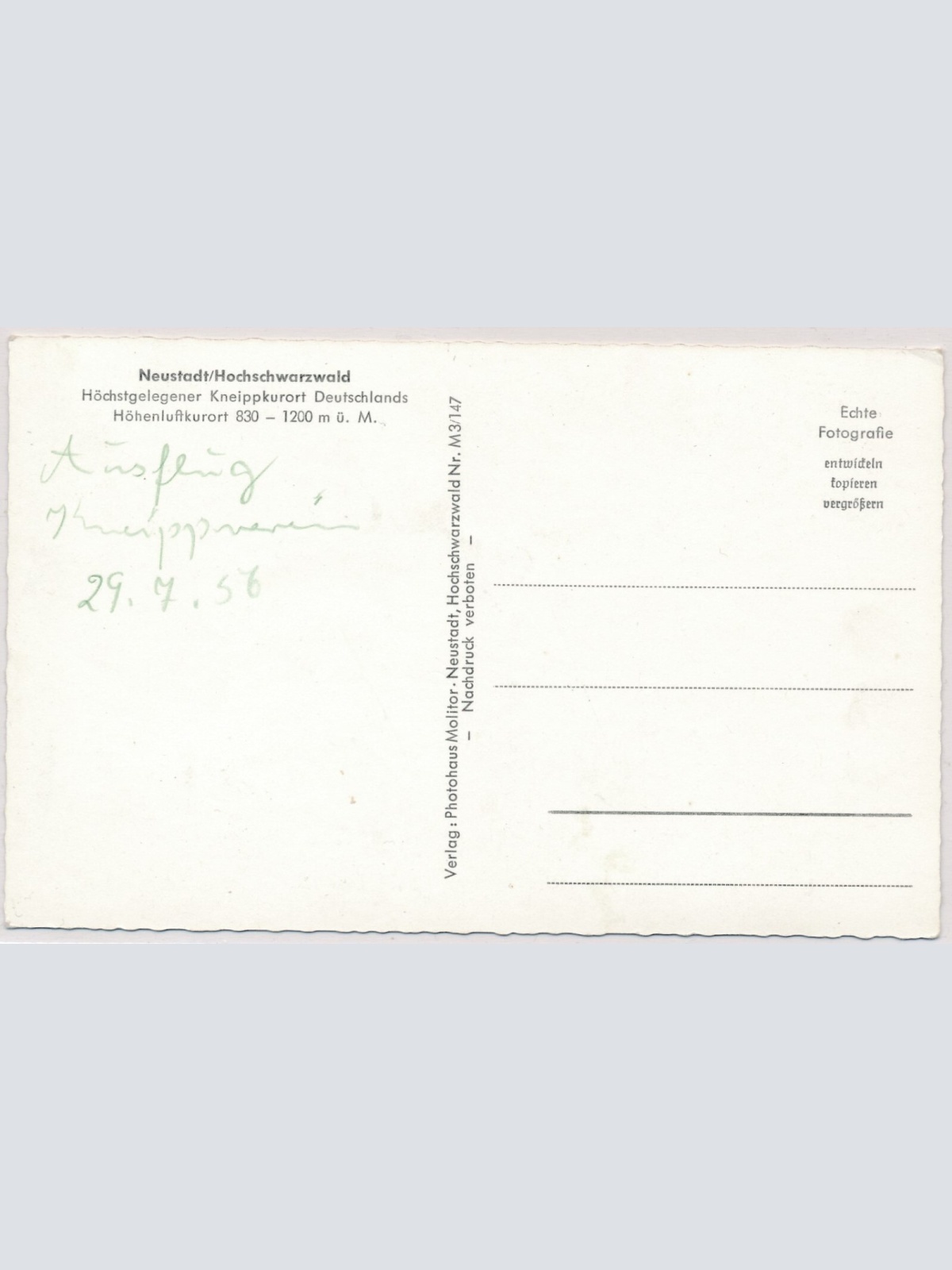 AK, Neustadt / Hochscharzwald, Kneippbad, Baden-Württemberg (S1471)