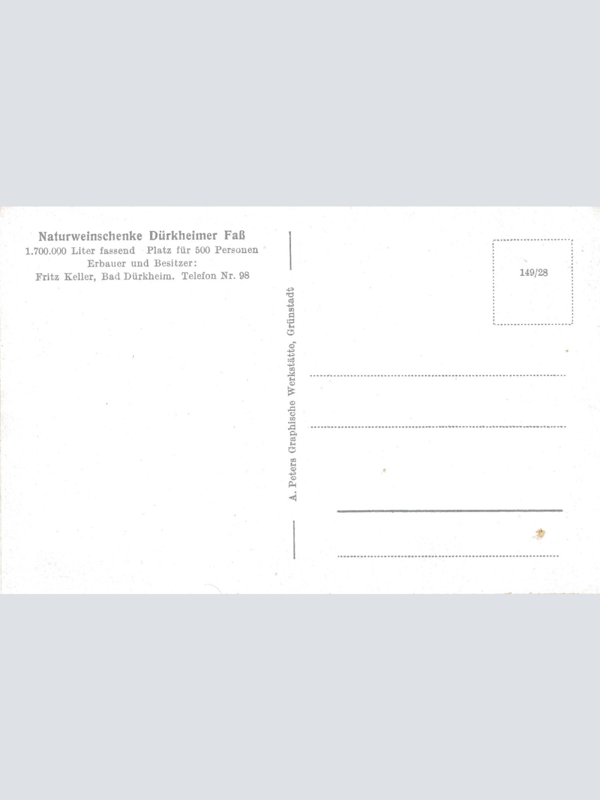 AK, Naturweinschenke Dürkheimer Faß, Rheinland-Pfalz (S1473)