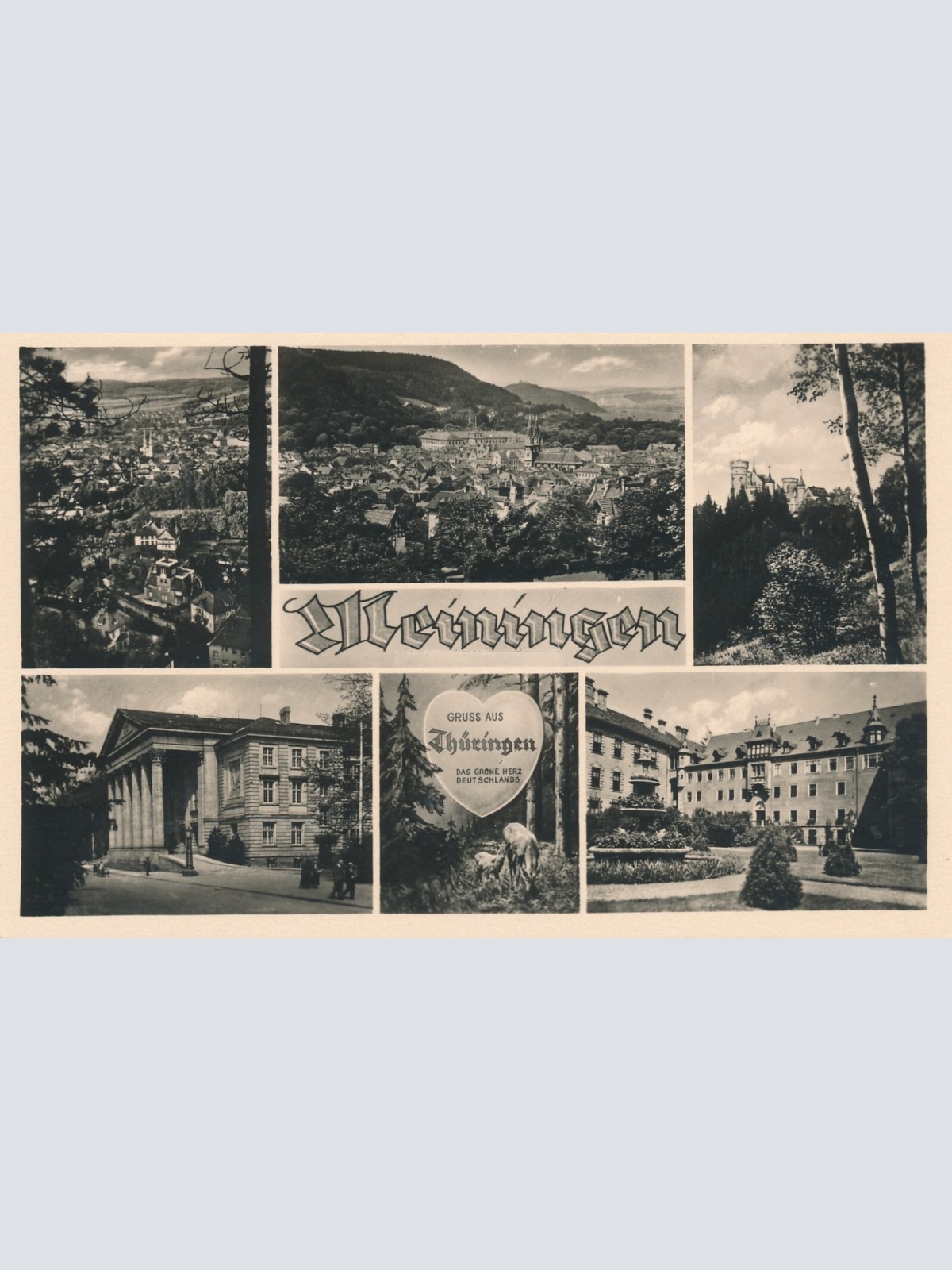 AK, Gruß aus Thüringen, Das Grüne Herz Deutschlands, Meiningen (S1255)