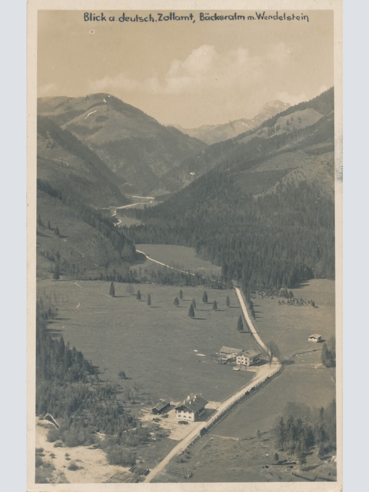AK, Blick a. deutsch Zollamt, Bäckeralm m. Wendelstein, Bayern  (S1260)