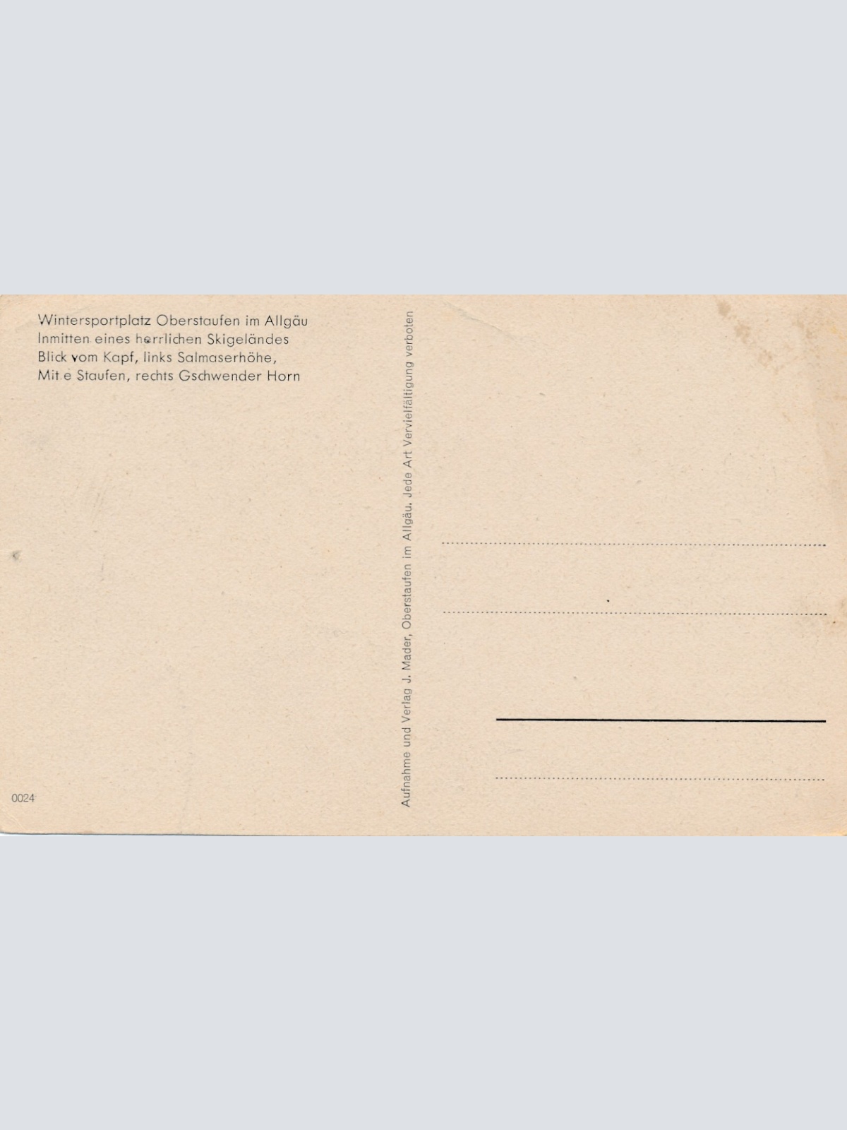 AK, Wintersportplatz Oberstaufen im Allgäu, Bayern (S1340)