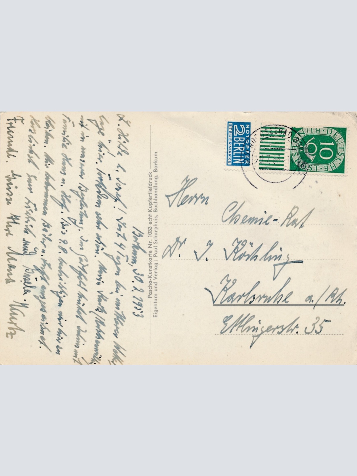 AK, Nordseebad Borkum, Strandhotels und Dorf aus der Vogelschau (S1654)