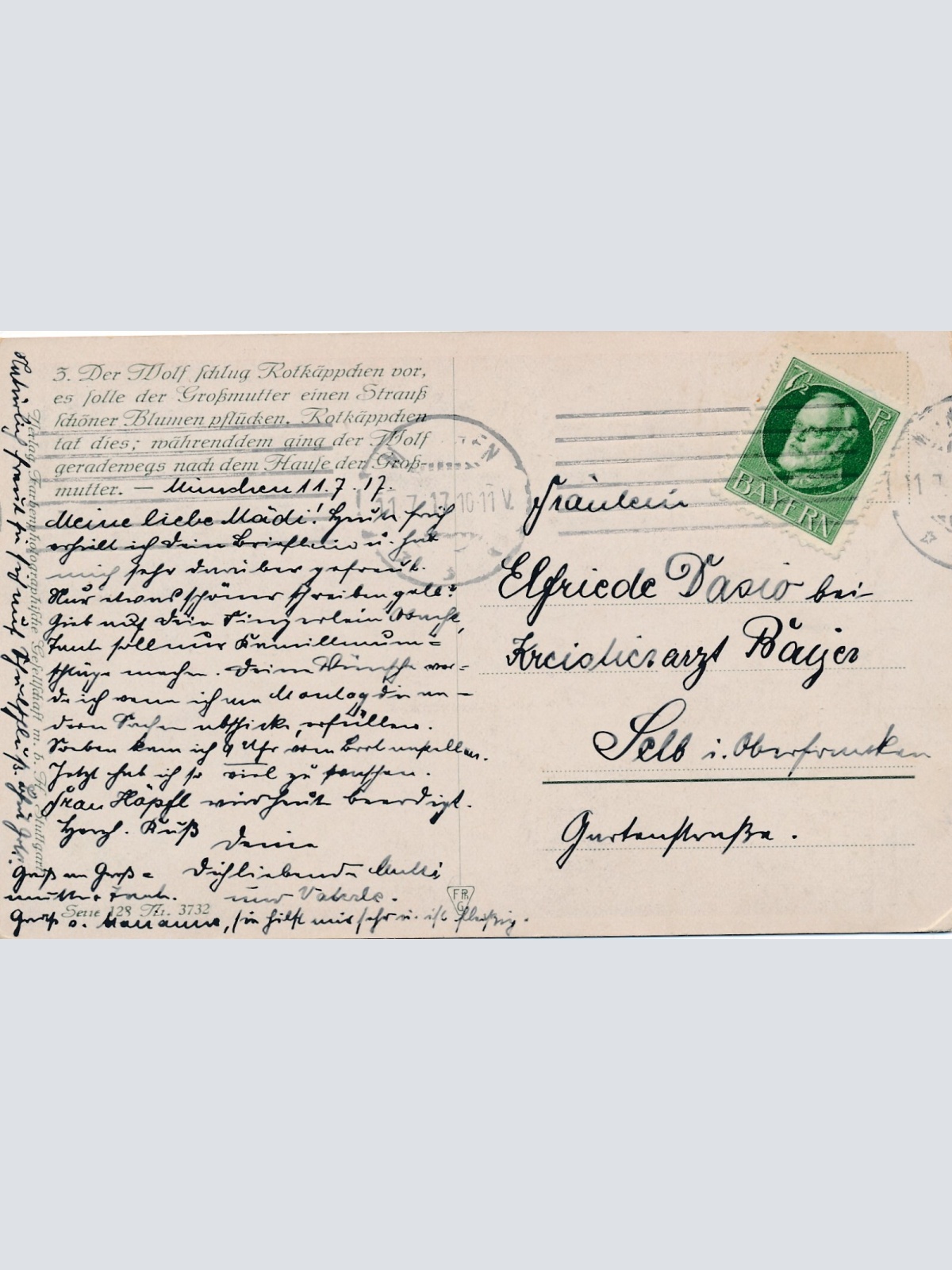 AK, Brüder Grimm, Rotkäppchen sammelt Blumen (S1645)