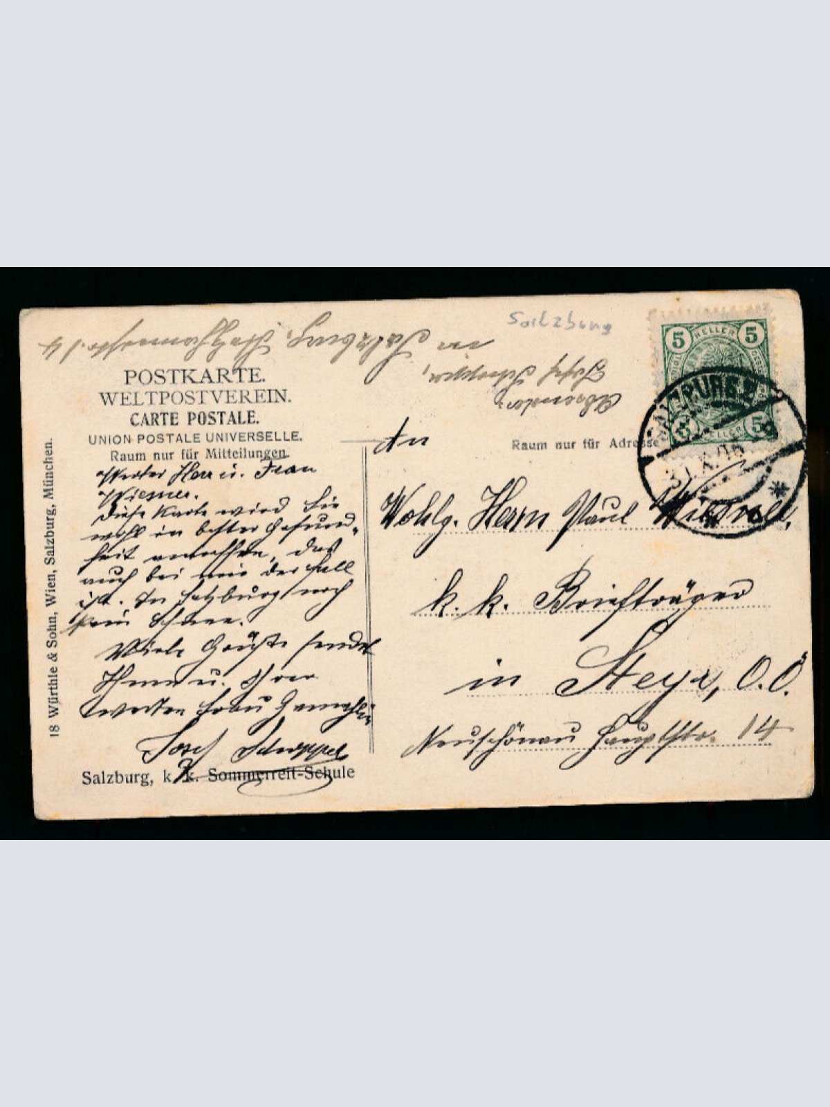 AK aus Salzburg Sommereit Schule Salzburg (5897)