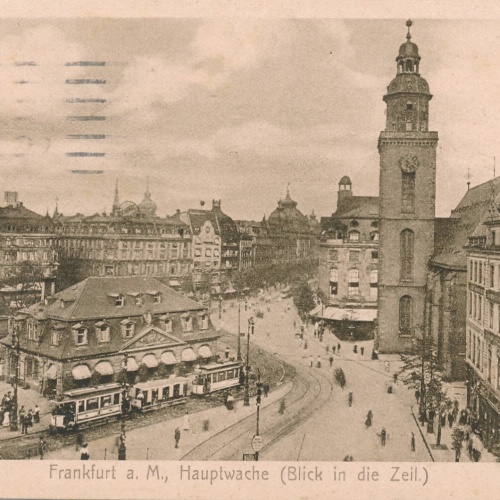 AK, Frankfurt am Main, Hauptwache, Blick in die Zeil, Hessen (S1665)