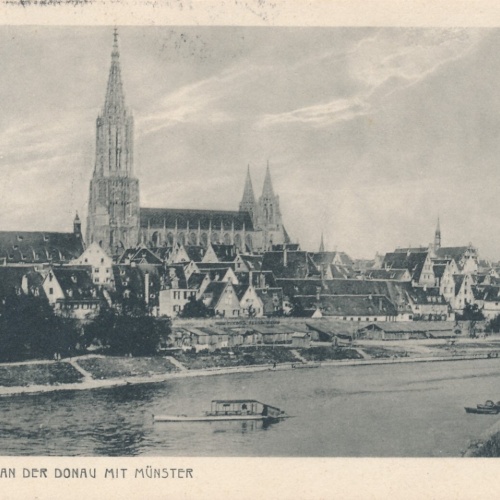 AK, Ulm, Partie an der Donau mit Münster, Baden-Württemberg (S1670)