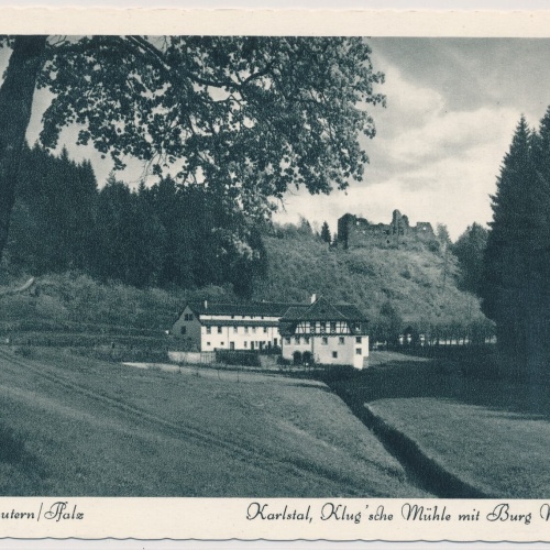 AK, Kaiserslautern Klug'sche Mühle mit Burg Willenstein, Rheinland-Pfalz (S1697)