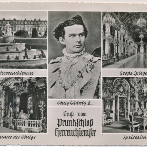AK, König Ludwig II., Gruß vom Prunkschloss Herrenchiemsee, Bayern (S1571)