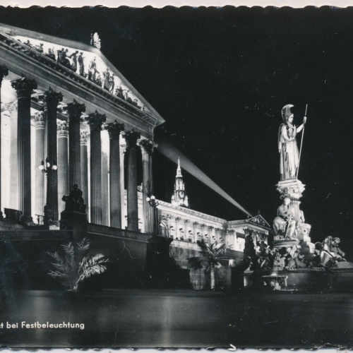 AK, Wien, Parlament bei Festbeleuchtung (S1572)