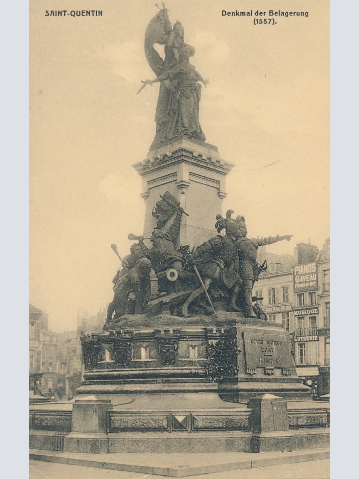 AK, Saint-Quentin, Denkmal der Belagerung, Frankreich (S1919)