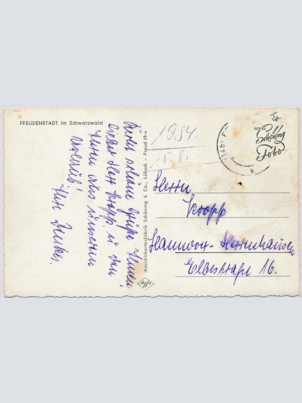 AK, Freudenstadt im Schwarzwald, Baden-Württemberg (S1545)