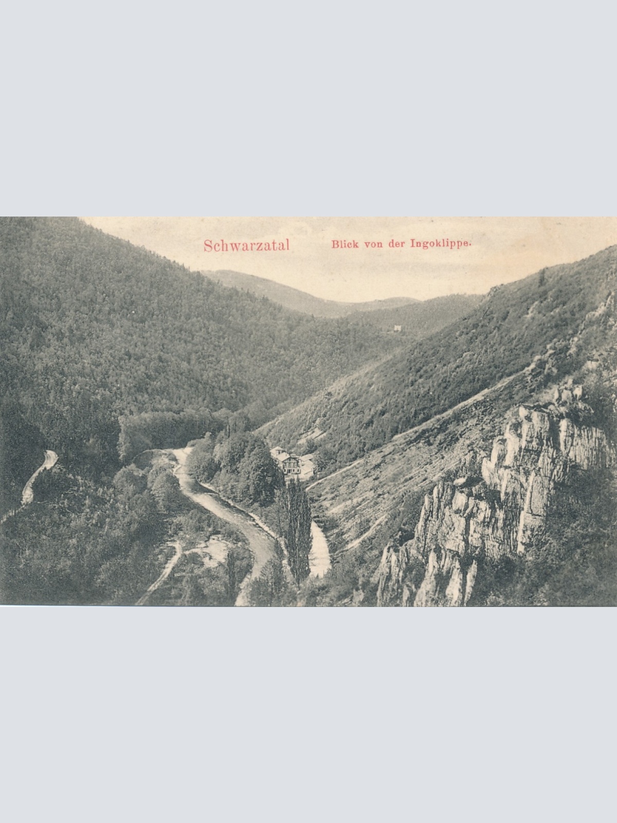 AK, Schwarzatal, Blick von der Ingoklippe, Thüringen (S1908)