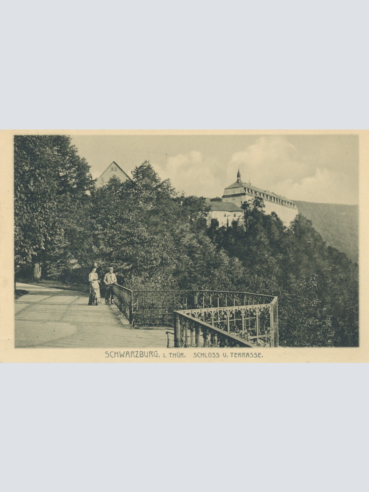 AK, Schwarzburg, Schloss u. Terrasse, Thüringen (S1909)