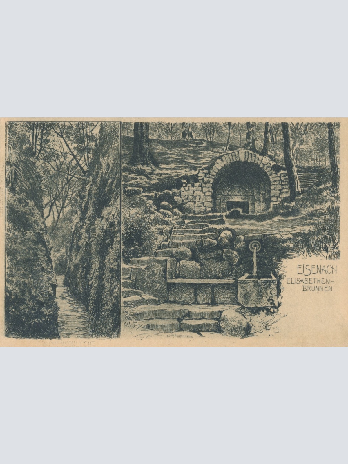 AK, Eisenach, Elisabethenbrunnen, Thüringen (S1849)