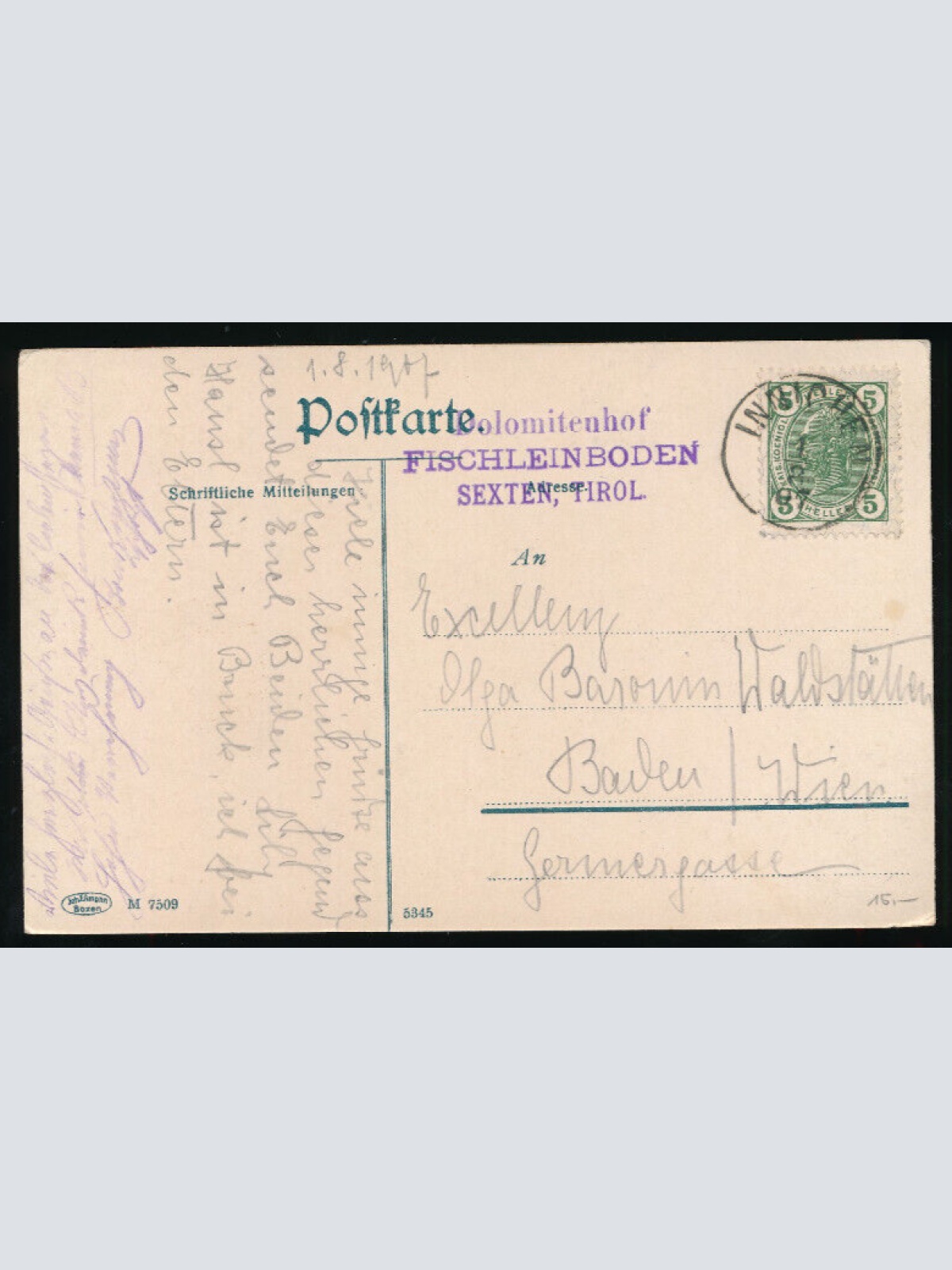 AK vom Dolomitenhom im Fischleintal Tirol (5771)