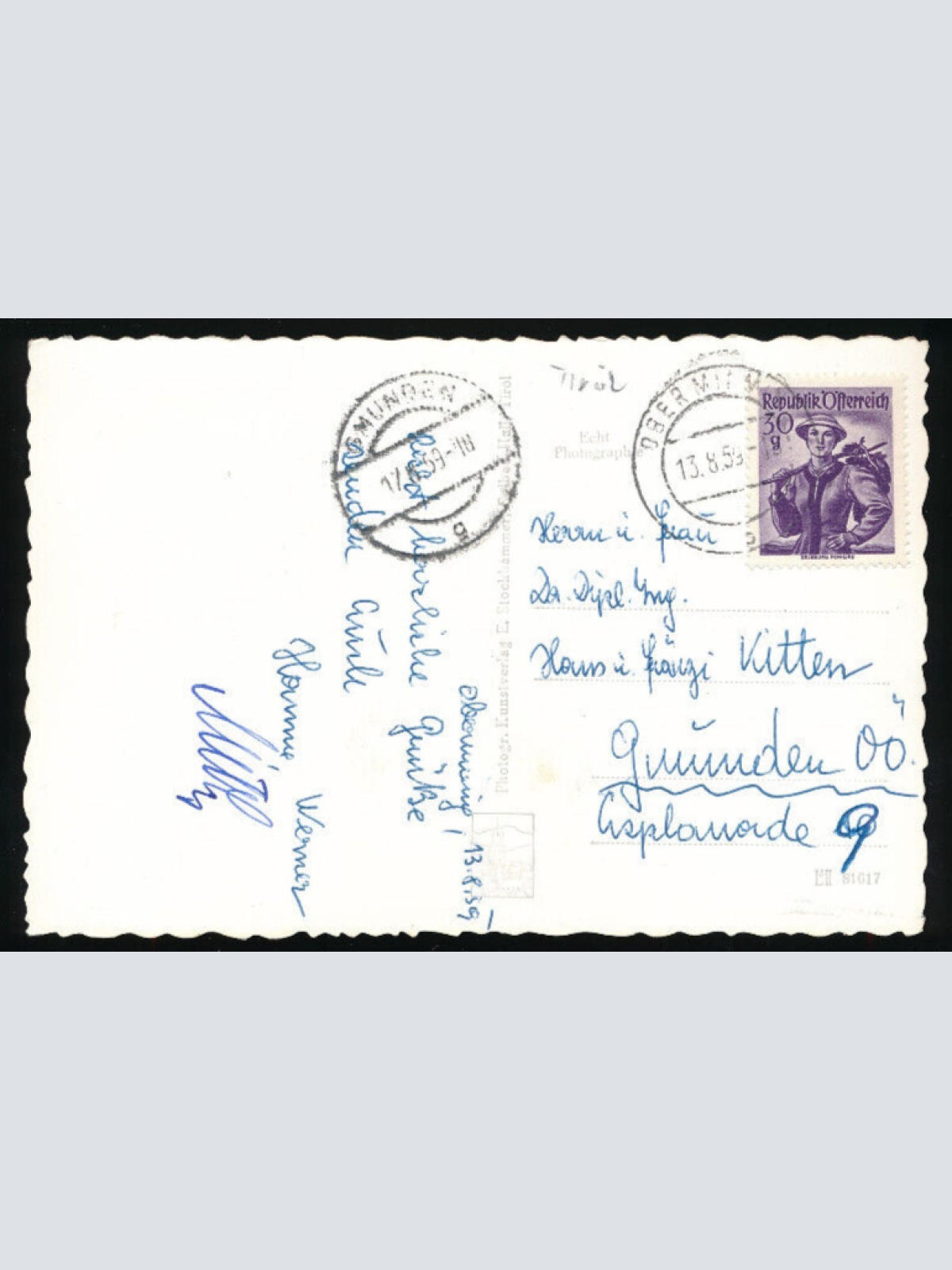 AK aus Obermieming mit Gasthof zur Post Tirol (5882)