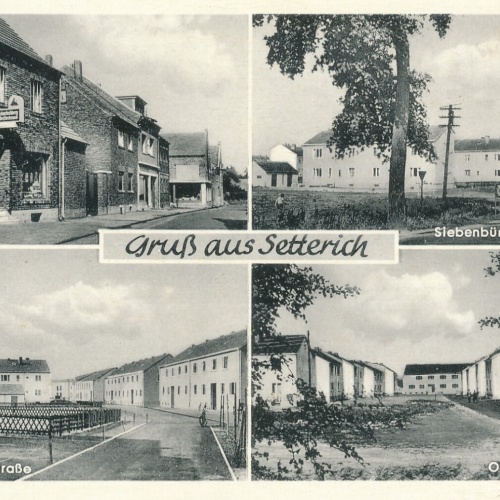 AK, Gruß aus Setterich, Hauptstraße, Hans Boekler-Straße, Ostlandstraße (S1828)