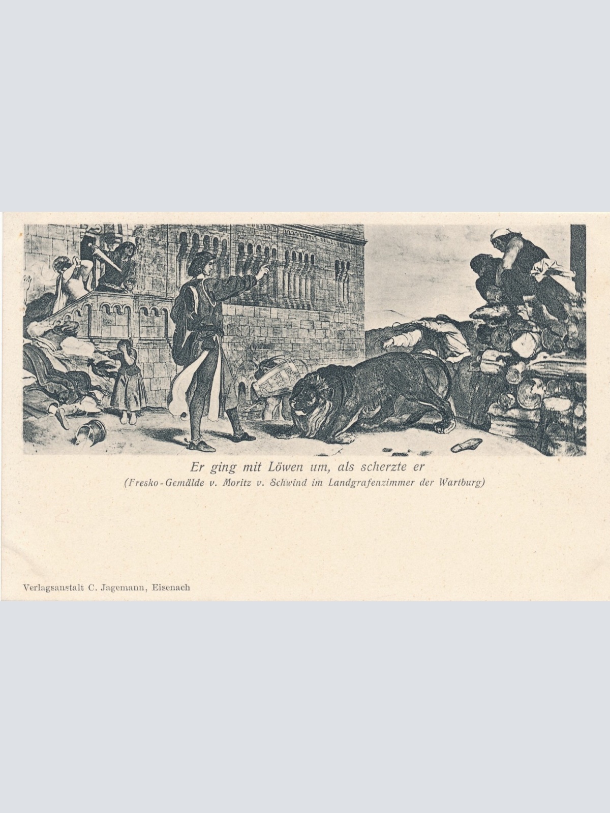 AK, Er ging mit Löwen um, als scherzte er, Moritz v. Schwind (S1852)