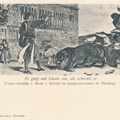 AK, Er ging mit Löwen um, als scherzte er, Moritz v. Schwind (S1852)