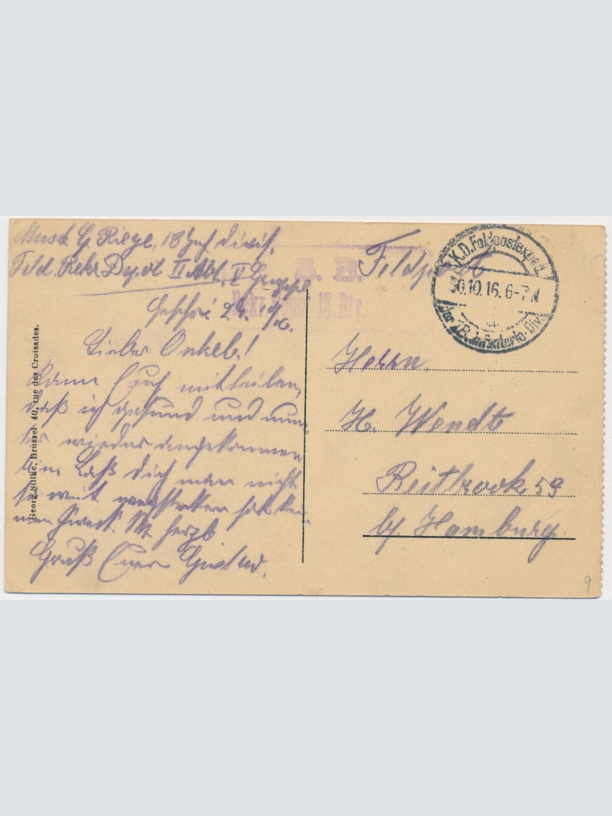 AK, Lille, Faidherbestraße, Frankreich (S1871)