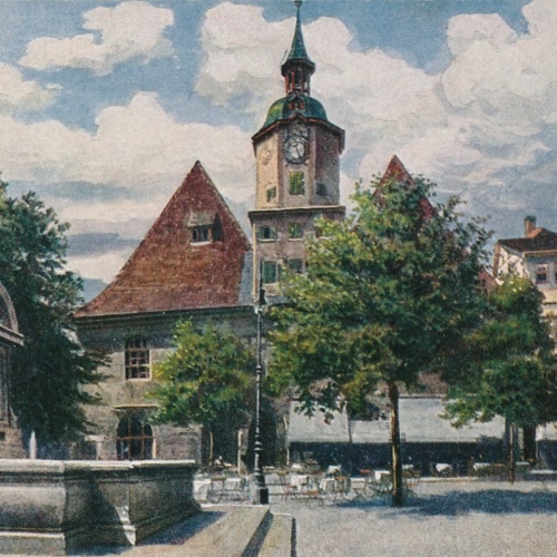 AK, Jena, Rathaus mit Bismarckbrunnen, Thüringen (S1859)