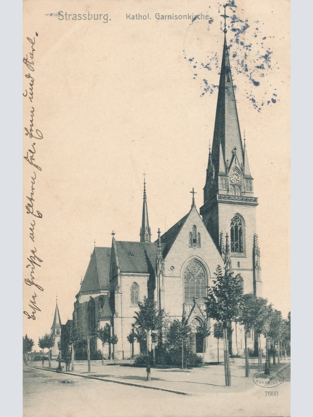 AK, Strassburg, Kathol. Garnisonkirche, Frankreich (S2000)