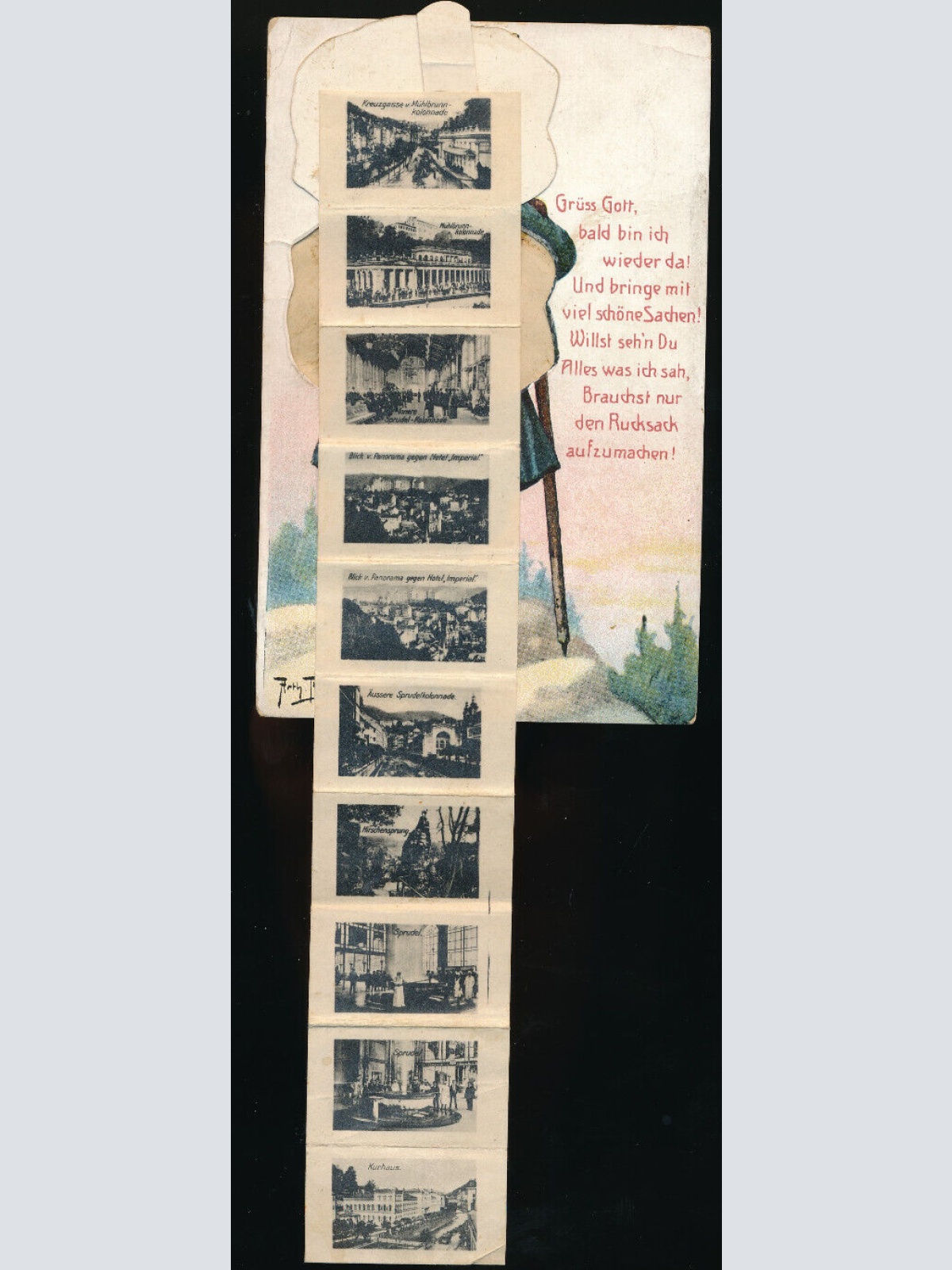 Leporello - Karte von Arthur Thiele aus Karlsbad Baden - Württemberg (5955)