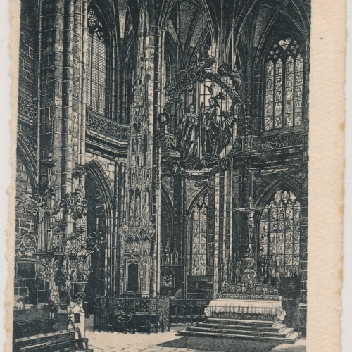 AK, Nürnberg, Lorenzkirche, Sacramentshaus, Bayern (S1948)
