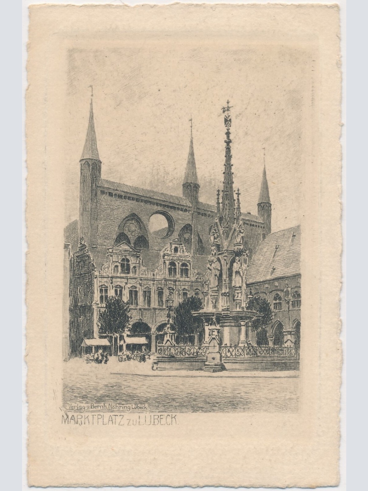 AK, Marktplatz zu Lübeck, Schleswig-Holstein  (S1935)