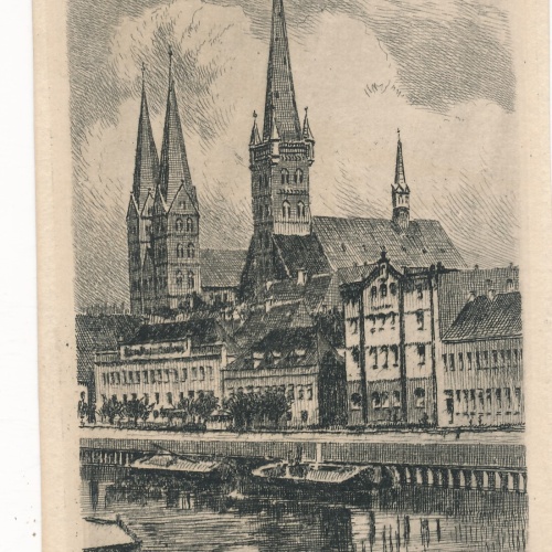 AK, Petri u. Marienkirche, Lübeck, Schleswig-Holstein (S1938)
