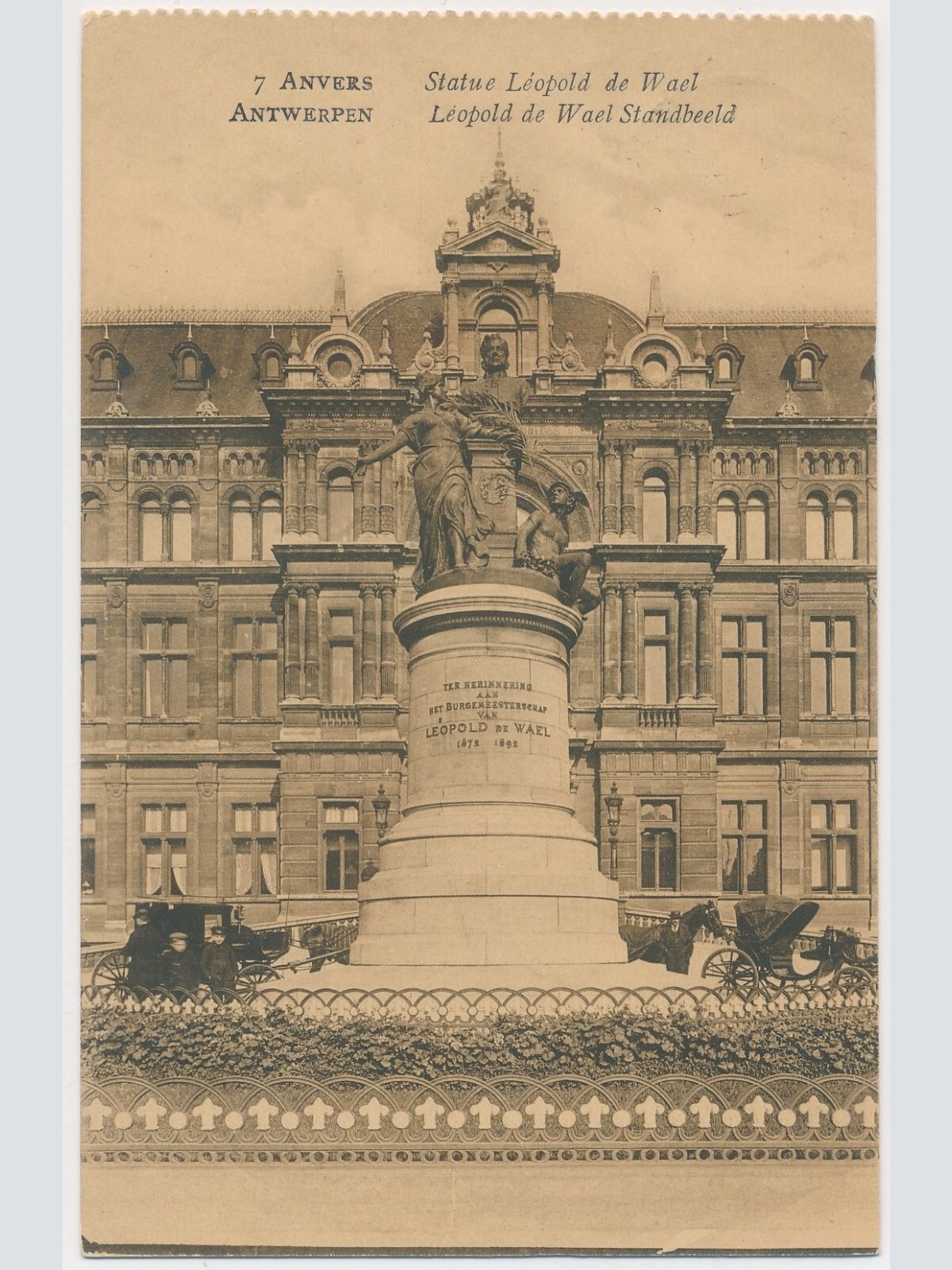 AK, Anvers, Antwerpen, Statue Leopold de Wael, Belgien (S1977)