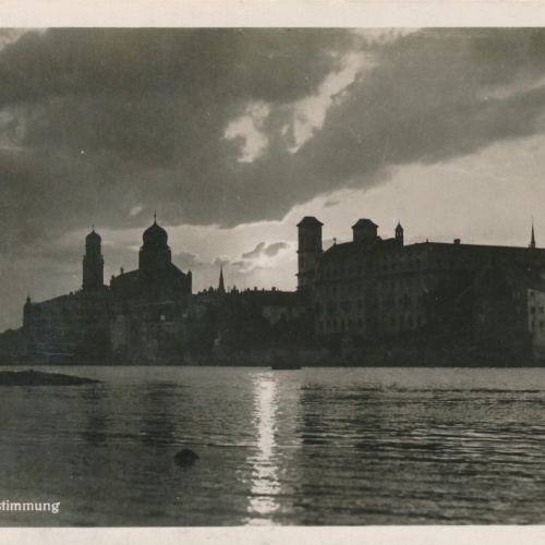 AK, Passau, Nachtstimmung, Gasthof schwarzer Ochse, Bayern (S1727)