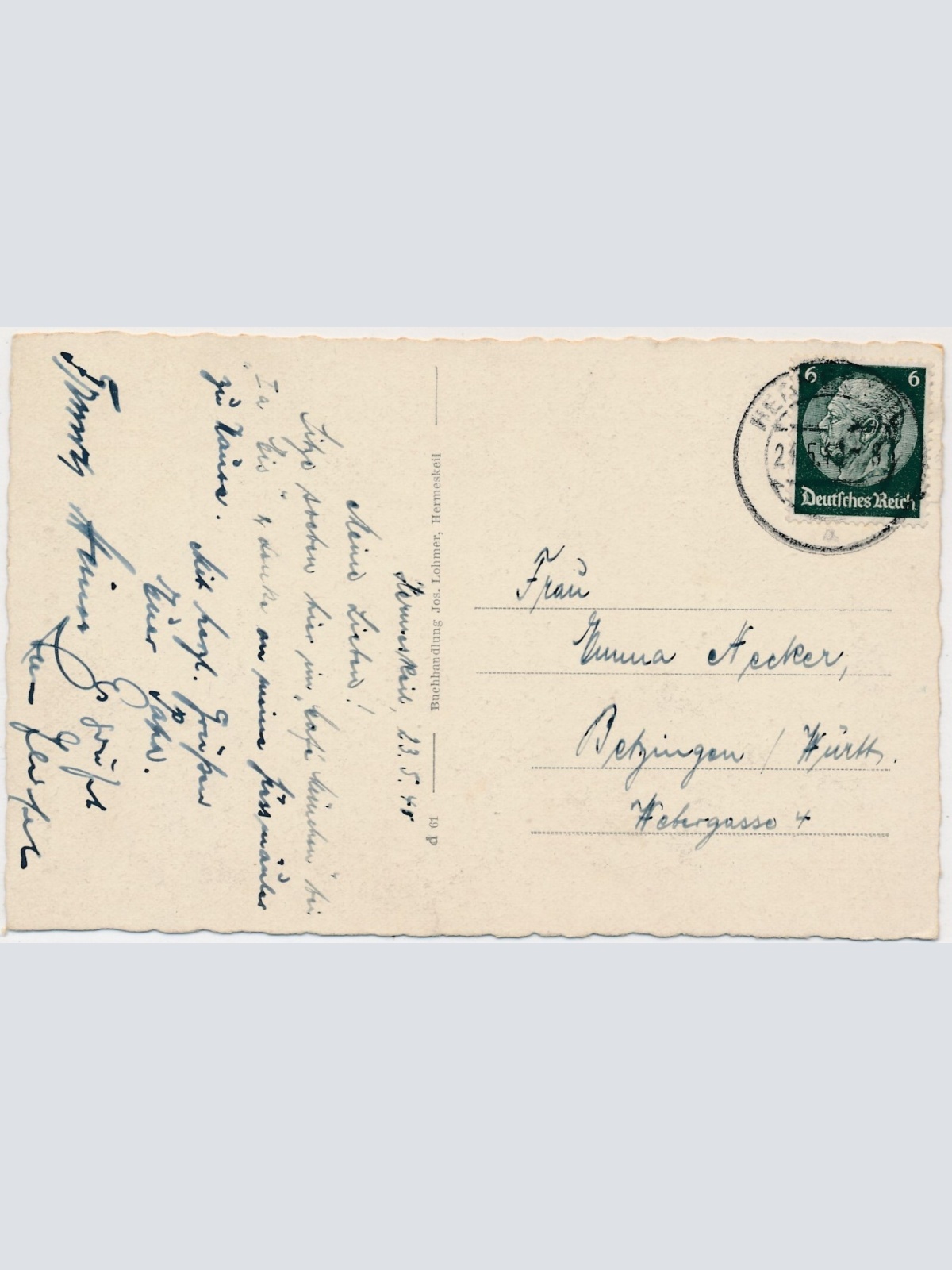 AK, Hermeskeil, Hochwald, Blick auf Damflos, Rheinland-Pfalz (S1759)