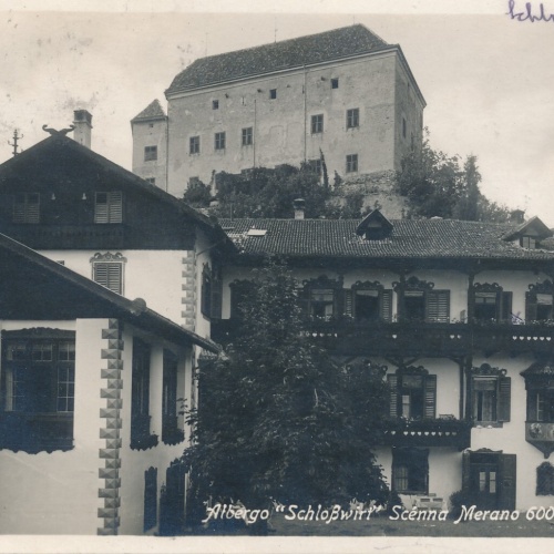 AK aus Albergo Schloßwirt Scenna Merano Italien (6275)