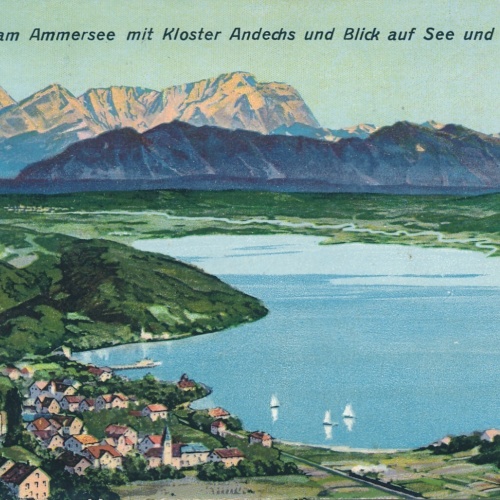 AK, Herrsching am Ammersee mit Kloster Andechs, Bayern (S1780)