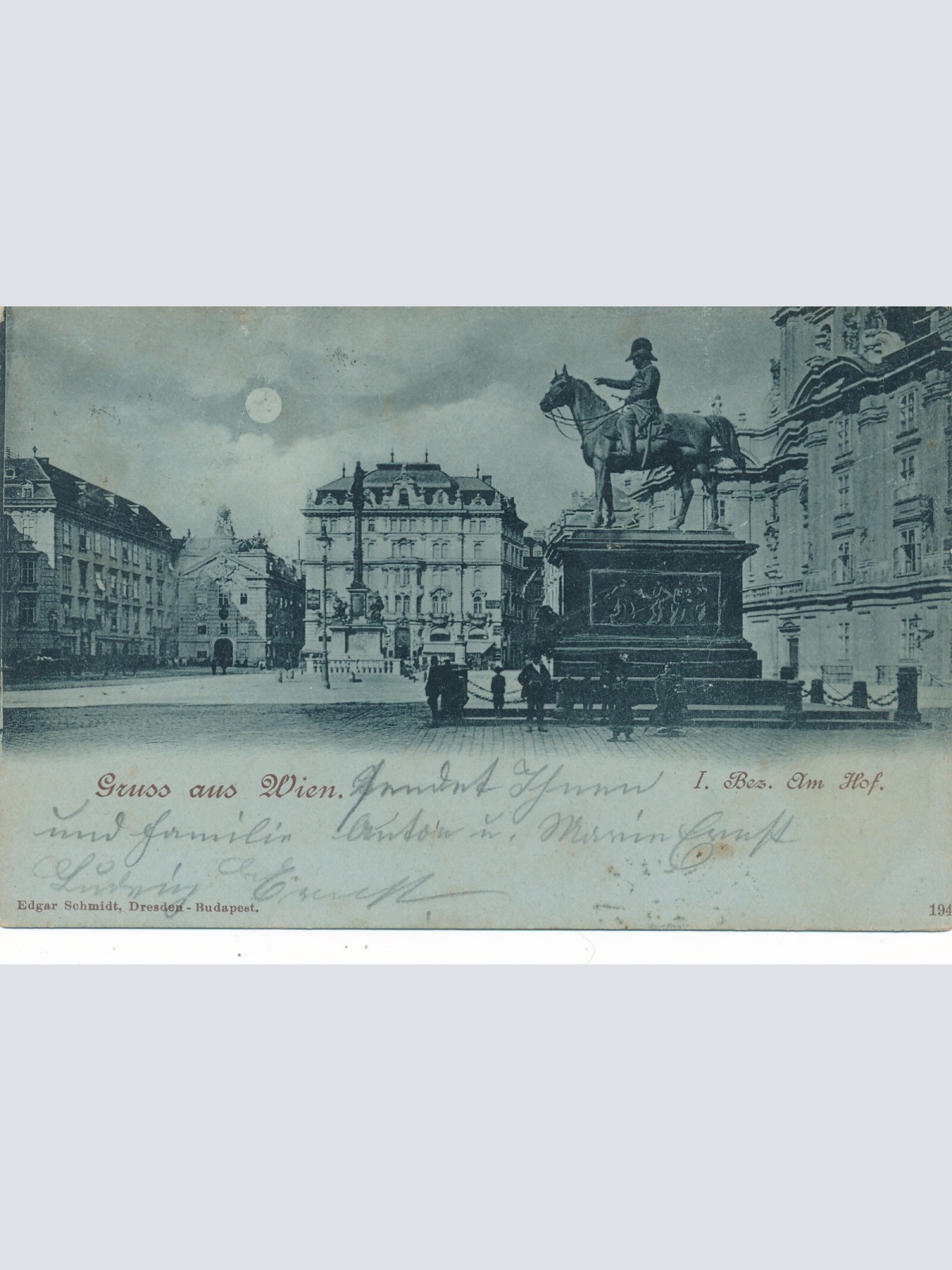 Mondschein - Karte gruss aus Wien im Hof (6243)