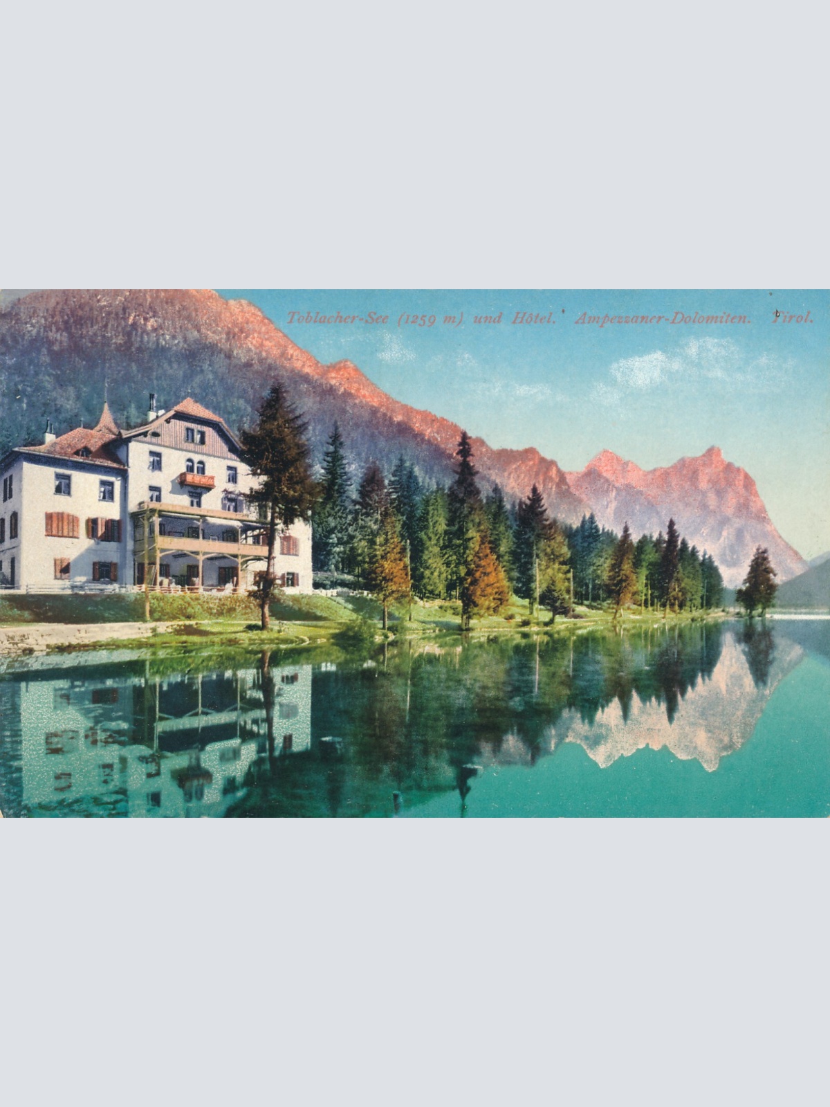 AK vom Toblacher See und Hotel Italien (6376)